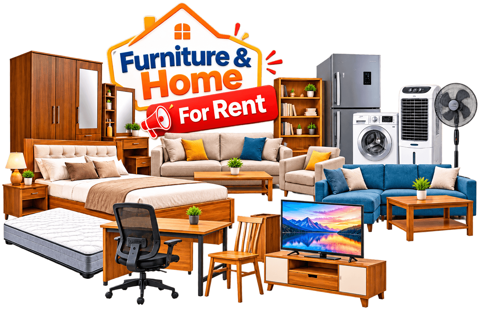 Rent Beds, Sofas, Refrigerators, Coolers, and Home Appliances