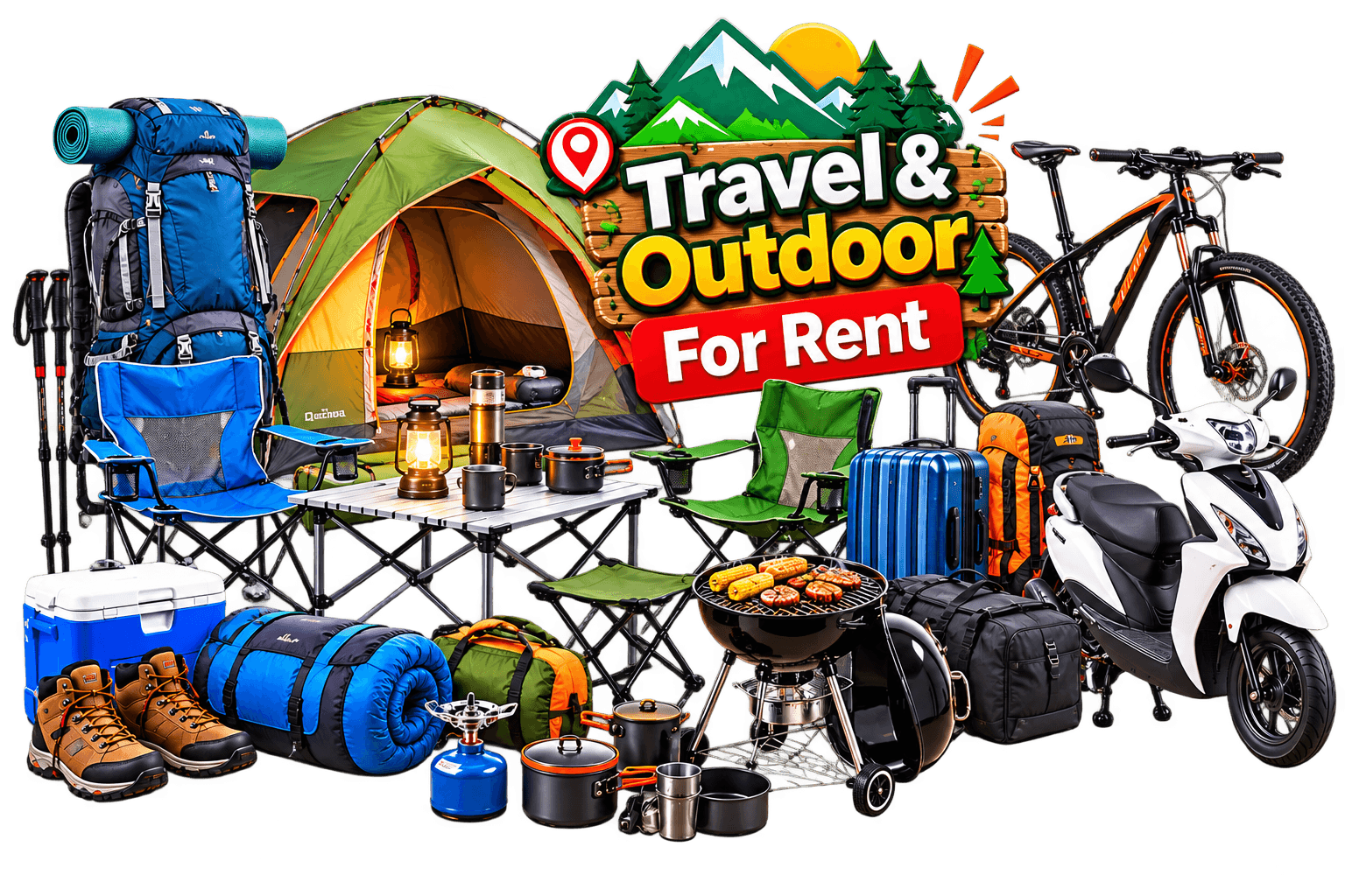 Rent Camping Tents, Sleeping Bags, Trekking Equipment and Bicycles